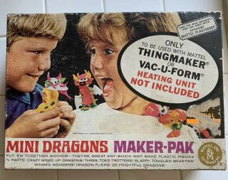 Vintage Creepy Crawler Thingmaker Cast Metal Molds Mattel Mini Dragons Maker Pak