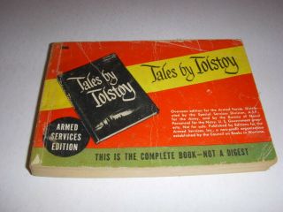 Tales By Tolstoy,  Leo Tolstoy,  Armed Services Edition 1080,  1945,  Vintage Pb