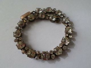 A Vintage Circa Early To Mid 20th Century Diamante Bracelet - 8 " Or 20 Cm