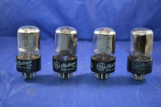 (1) Strong Testing Quad Of General Electric 6sn7gta Audio Vacuum Tubes