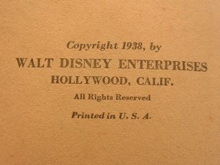 Wonderful 1938 Walt Disney 