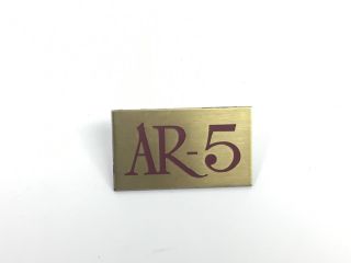 Acoustic Research Ar - 5 Brass Emblem Logo Grill Plate Badge
