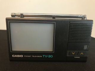 Vintage Casio Pocket Television Tv - 30 Battery Powered Collectable