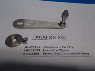 Akai Gx - 255 Reel To Reel Right Tension Arm Td P/n Ml694506
