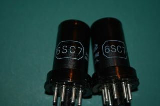 6SC7 GE NOS NIB Audio Receiver Metal Vacuum Tubes Pair 2
