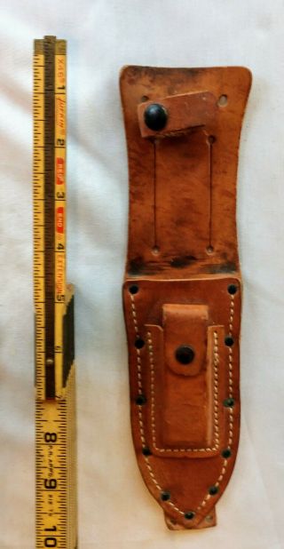 Vintage Leather Knife Sheath Only With Knife Sharpener Honing Pocket