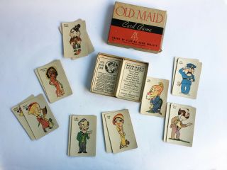 Vintage Whitmans Old Maid Card Game,  Full Deck,  Box