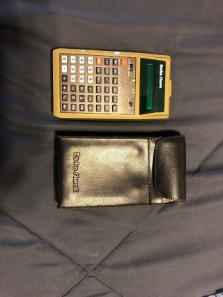 Vintage Radio Shack Ec - 495 Calculator With Black Leather Case.  Great.