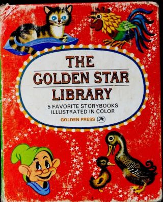 DISNEY ' S GOLDEN LIBRARY BOX SET 5 Books W/ Slipcase Cinderella,  Peter Pan 3