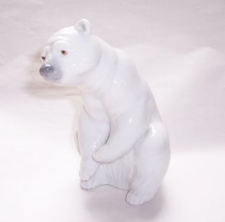 Vintage Lladro Porcelain/ceramic Resting Polar Bear Figure Nao Animal Ornament
