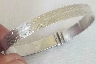 A Vintage Solid Sterling Silver Babies Christening Bangle Bracelet Dates 1965.