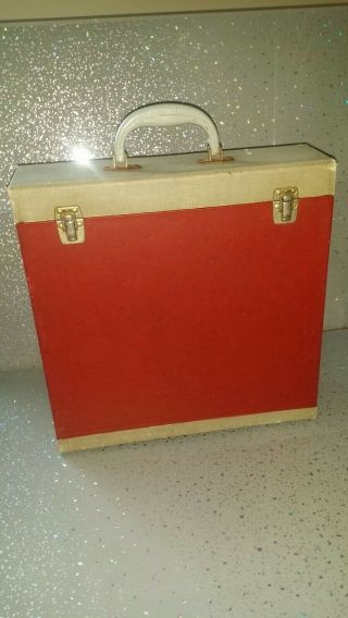 Vintage Retro Record Storage Case In Red For Lps 12 " Vinyl 1950s/60s Cheney