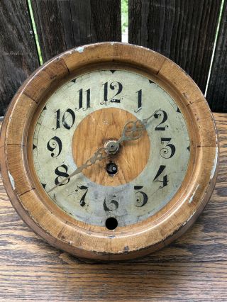 Vintage Barrel Shaped Metal Wall Clock,  Balance Wheel Escapement Parts/repairs.