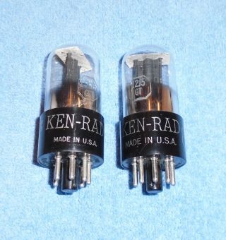 2 Nos Ken - Rad 12j5 - Gt Vt - 135 Vacuum Tubes - 1942 Vintage 2.  5 Watt Triodes