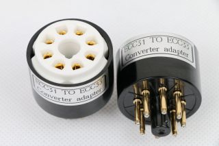2pc Gold plated ECC31 6N7G TO 6SN7 CV181 B65 ECC33 ECC32 tube converter adapter 2