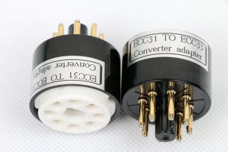 2pc Gold plated ECC31 6N7G TO 6SN7 CV181 B65 ECC33 ECC32 tube converter adapter 4
