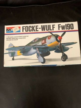 Vintage 1/48 Monogram Focke - Wulf Fw190 Model Kit 6804 1960 