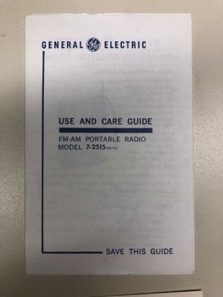 General Electric GE 7 - 2515 AM/FM Pocket Radio P4715 Orig.  Box 4