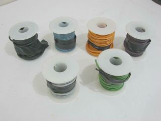 Vintage 20 Awg Cloth Covered Wire 6 Colored Spools - Hook Up Tube Amp Amplifer