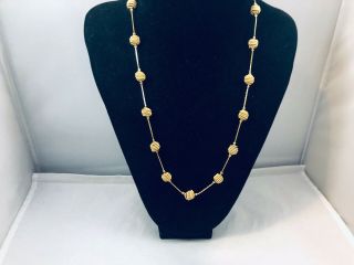 Vtg.  Trifari Tm Textured Gold Tone Coiled Knotted Chain Necklace