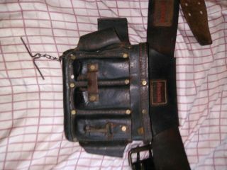 Vintage Rooster Leather Electrical Bag