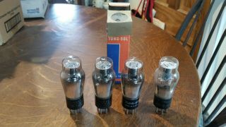 Set Of 4 Type 76 Radio Tubes Tung Sol,  General Electric Test Strong