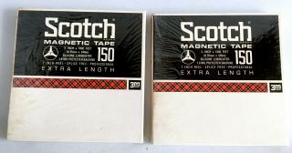 2 Scotch 3m Magnetic Tape 150.  1/4 In X 7 Inch Reel To Reel