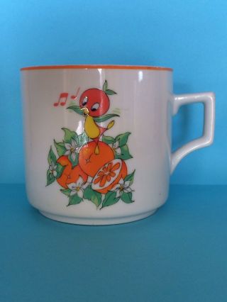 Walt Disney World Productions Japan Florida Orange Bird Mug Cup Oranges Vintage