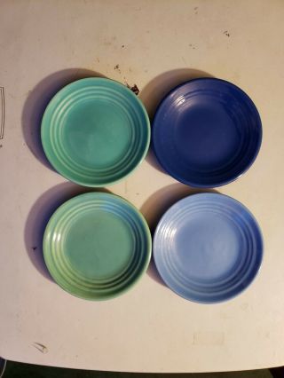 Vintage Bauer Pottery Los Angeles 4 Butter Plates