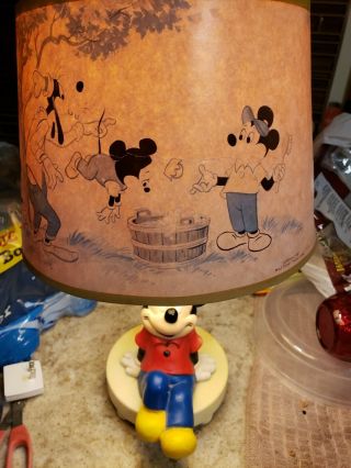 Vintage Rubber Mickey Mouse Night,  1981 Light With Shade,  Good Shape