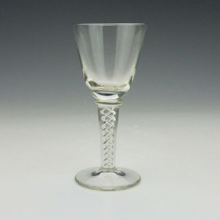 Vintage English Glass - Twist Stemmed Wine Drinking Glass - Lovely