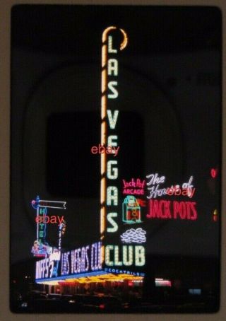 Vintage 1962 Photo Slide Reno Nevada Lighted Neon Sign Las Vegas Club Casino Mb2