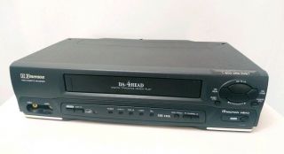 Emerson Model Ewv401b Vhs Da - 4 Head Black No Remote Video Cassette Recorder