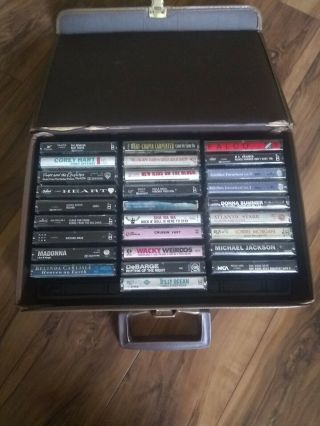 Vintage 30 Cassette Tape Storage Case Pop Rock Madonna Duran Prince Heart Abdul