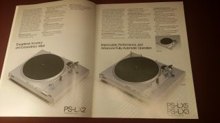 Vintage 1982 Sony Turntables Color Brochure 15 pp LX2,  3,  & 5; FL1,  3 & 5 X500, 3