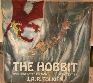 The Hobbit J.  R.  R.  Tolkien Illustrated Hc 1977 W/mylar Glassine Dust Jacket