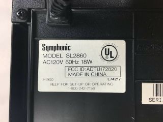 Symphonic SL2860 4 - Head Hi - Fi VCR VHS Cassette Recorder Remote CLEANED 4