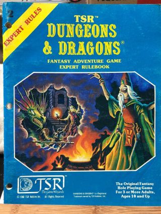 Vintage Tsr Dungeons & Dragons Fantasy Adventure Game Expert Rulebook Rules 2