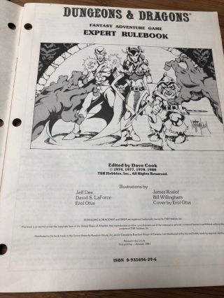 Vintage TSR Dungeons & Dragons Fantasy Adventure Game Expert Rulebook Rules 2 3
