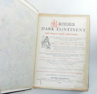 1889 HEROES OF THE DARK CONTINENT By H.  S.  Smith Hardcover Book T50 3