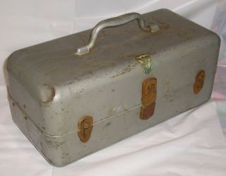 Vintage " My Buddy " Falls City Steel Tackle Box W/ 2 Trays And Dividers