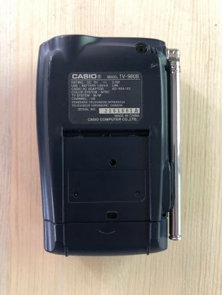 Casio Handheld Ti - STN LCD Color Television TV - 980B Portable Pocket Analog TV 2