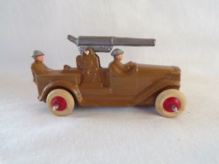 Vintage Diecast Military Toy Soldier Truck With Gun Weapon Soldiers