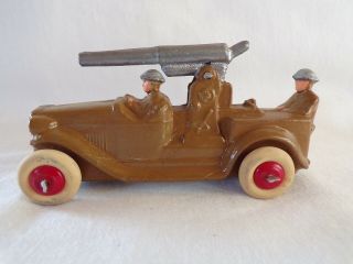 VINTAGE DIECAST MILITARY TOY SOLDIER TRUCK WITH GUN WEAPON SOLDIERS 2