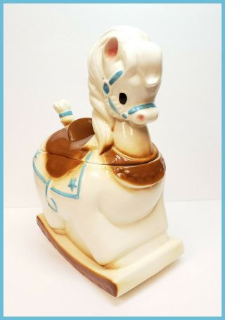 Adorable Vintage Ceramic Rocking Horse Cookie Jar -