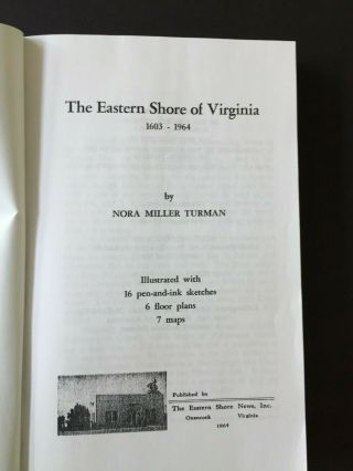The Eastern Shore of Virginia 1603 - 1964 Nora Miller Turman 3