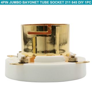 1pc 4pin Tube Socket Jumbo Bayonet Valve Base For 211 805 845 Fu5 810 Audio Diy