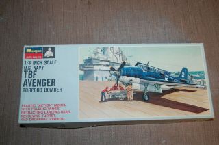 Vintage 1/48 Monogram Grumman Tbf Avenger Navy Torpedo Bomber Some Work See