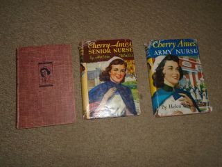 3 Cherry Ames Books - 2 With Dustjackets - Boarding School Army And Senior Nurse
