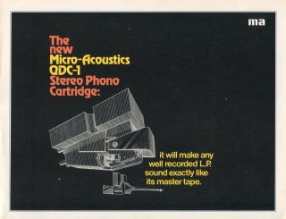 Micro Acoustics Qdc - 1 Phono Cartridge Brochure